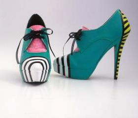 Hand painted platform booties Follow ME