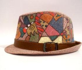 Modern Hand Painted Woman Hat - Pop Art