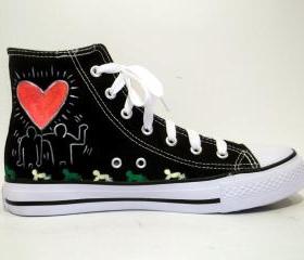 Hand Painted Sneakers - Love