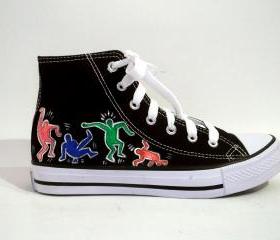 Hand Painted Sneakers - Dancing people