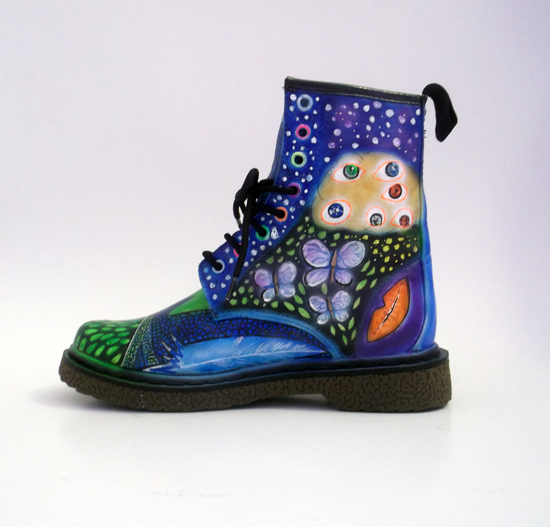 Hand Painted Women Boots Abstract Dream on Luulla